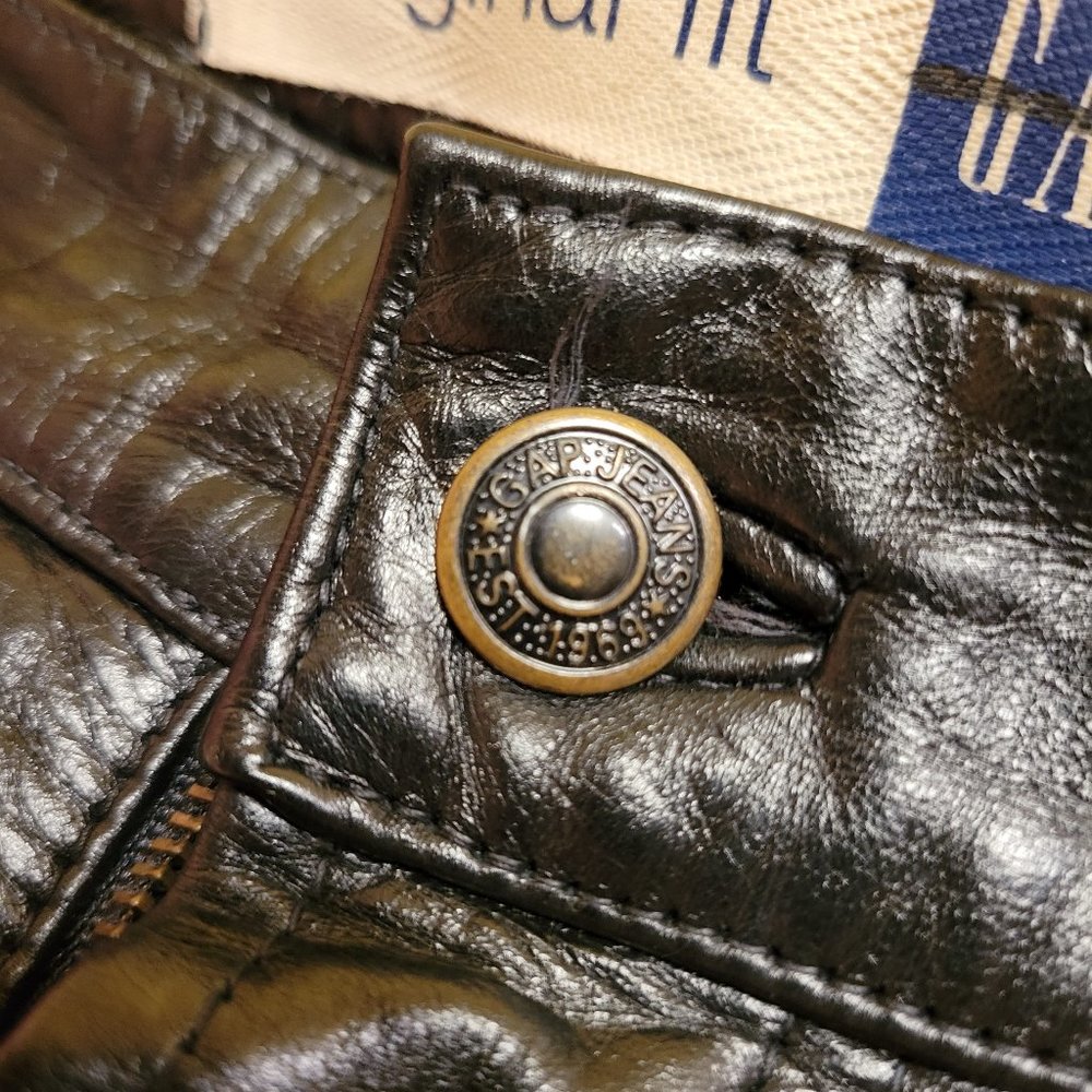 Vintage Gap black leather 5 pocket pants
